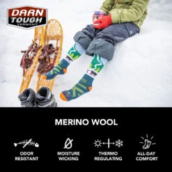 Darn Tough JR Pow Cow Midweight Ski Socks -The Raceplace Shop 2023 Darn Tough JR Pow Cow Ski Sock 4